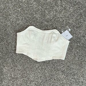 Adika Cream Corset-Style Structured Shorts Top